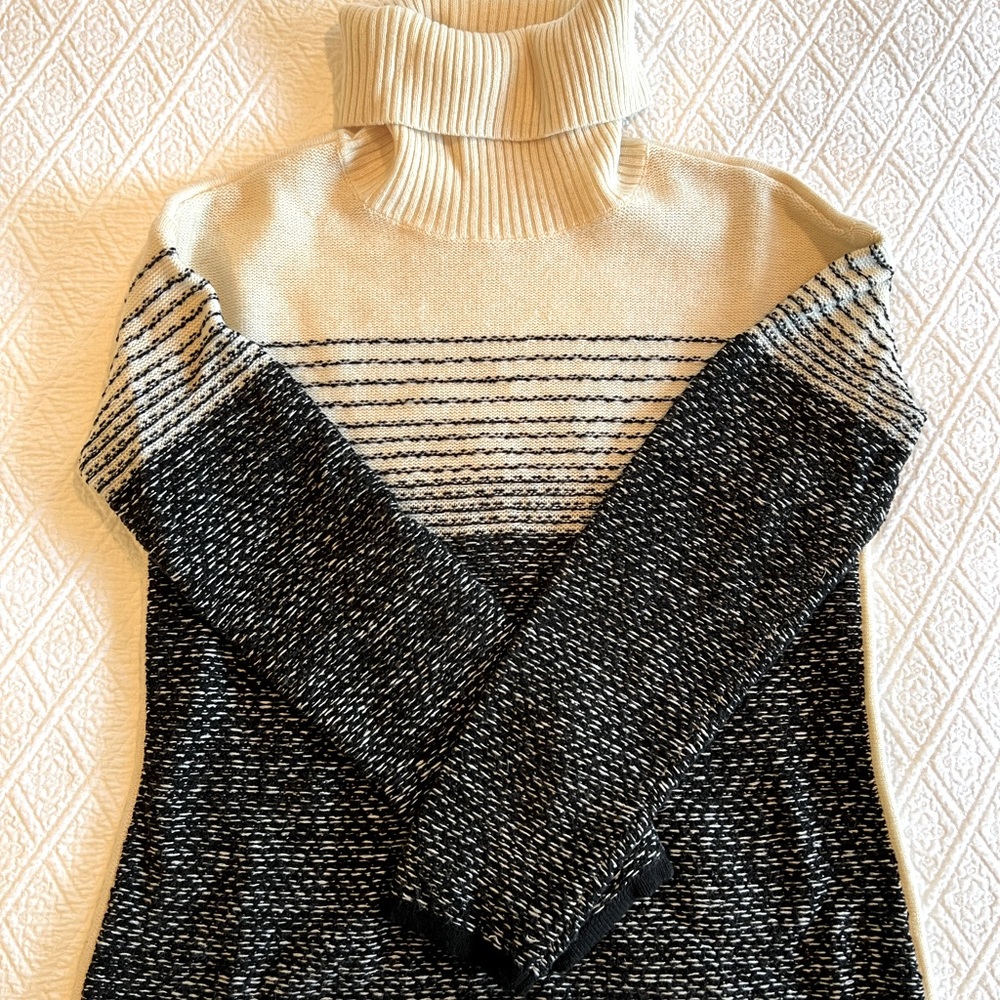 Black and Offwhite athlete turtleneck sweater